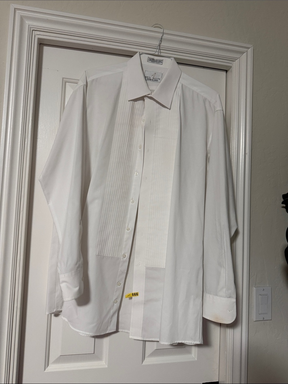 Men's White Pleated Front tuxedo Shirt